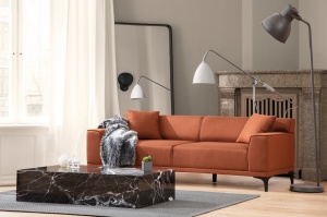 3θέσιος καναπές Petra Πορτοκαλί 212x86x69 cm