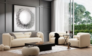 3θέσιος καναπές Victoria Κρεμ 228x74x90 cm