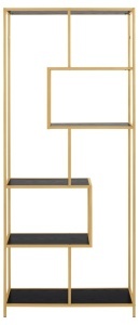 Biblioteca Seaford, Negru, 185x77x35 cm - Img 3