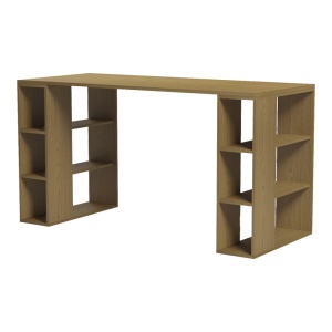 Birou cu raft, Colmar, Nuc, 60x140x75 cm - Img 4