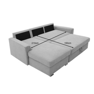 Canapea extensibila Belle, Ecru, 236x164x88 cm - Img 8