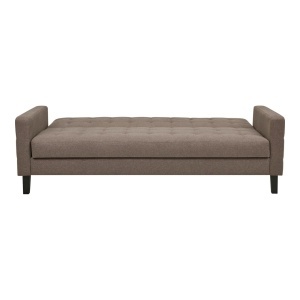 Canapea extensibila cu lada de depozitare Milton, Maro, 204x85x81 cm