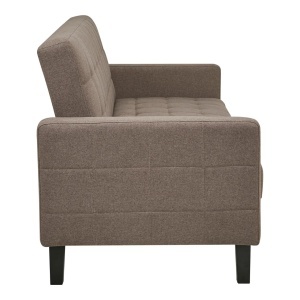 Canapea extensibila cu lada de depozitare Milton, Maro, 204x85x81 cm - Img 2