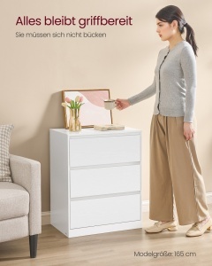 Comoda cu sertare, Lidia, Alb, 178x40x50 cm - Img 5