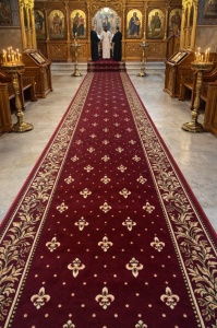 Covor biserica Traversa, Lotos, Rosu, 200x200 cm, Delta 15033 210