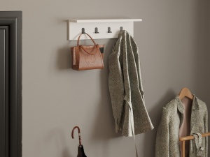 Cuier suspendat Ayla Alb 60x14.5x16.3 cm - Img 3