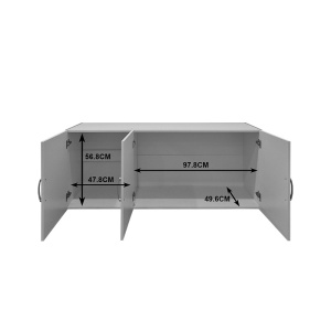 Dulap cu 3 usi, Alvia, Wenge, 51x150x60 cm - Img 4