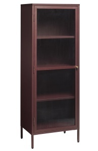 Dulap cu vitrina BRONCO, Rosu, 40x160x58 cm