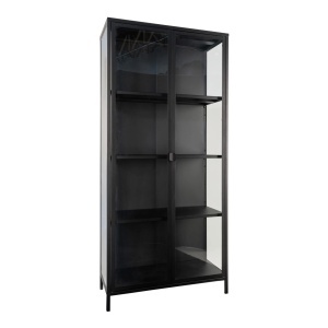Dulap vitrina Brisbane, Negru, 35x80x175 cm - Img 4