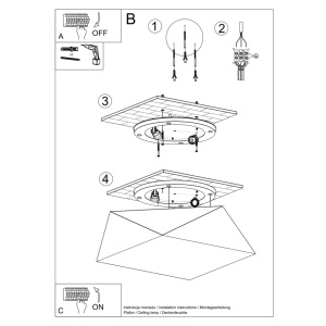 Lustra Hexa Argint 35x35x15 cm - Img 5