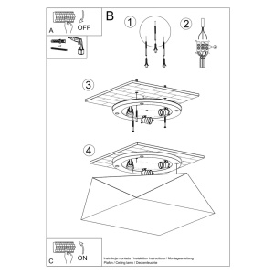 Lustra Hexa Argint 45x45x15 cm - Img 5