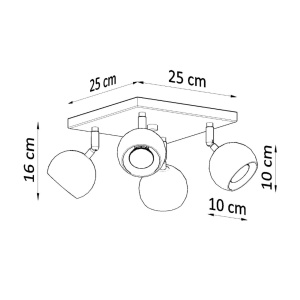 Lustra Oculare Negru 25x25x16 cm - Img 4