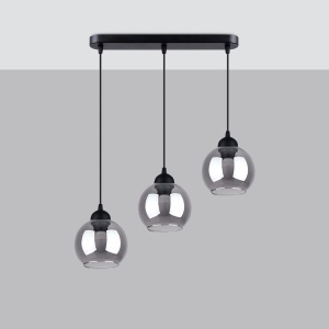 Lustra suspendata Alino Negru 45x15x117 cm - Img 2