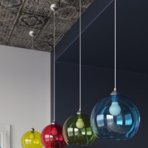 Lustra suspendata Ball Sampanie 30x30x120 cm - Img 8