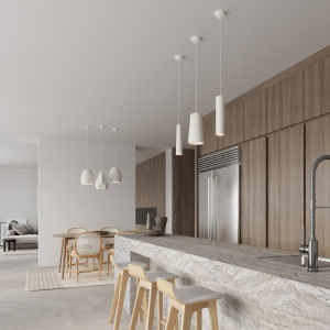 Lustra suspendata Bukano din ceramica Alb 25x25x126 cm - Img 6