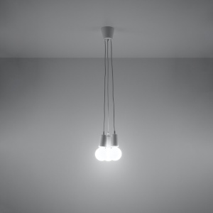 Lustra suspendata Diego Alb 15x15x90 cm - Img 3