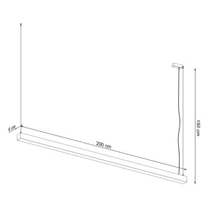 Lustra suspendata LED Pinne Alb 3000K 200x6x150 cm - Img 8