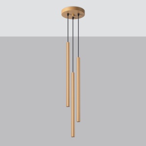 Lustra suspendata Pastelo Auriu 19.5x19.5x115 cm - Img 2