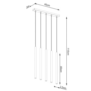 Lustra suspendata Pastelo Auriu 45x5x103 cm - Img 5
