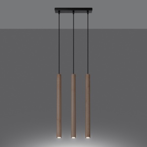 Lustra suspendata Pastelo din lemn, Natural 30x5x110 cm - Img 3