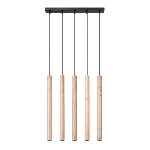 Lustra suspendata Pastelo din lemn, Natural 45x5x103 cm