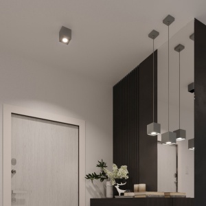 Lustra suspendata Quad Gri 10x10x110 cm - Img 7