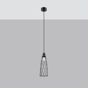 Lustra suspendata Suba Negru 12x12x139 cm - Img 2