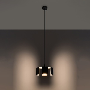 Lustra suspendata Tulip Negru 24x24x110 cm - Img 3