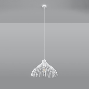 Lustra suspendata Umb Alb 40x40x125 cm - Img 2