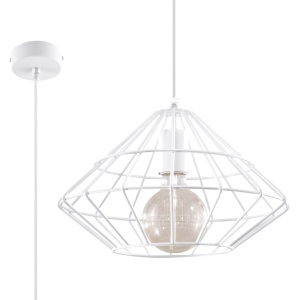 Lustra suspendata Umberto Alb 32x32x120 cm