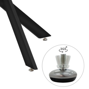 Masa Antoro din sticla cu picioare din metal negru 100x100x75 cm - Img 5