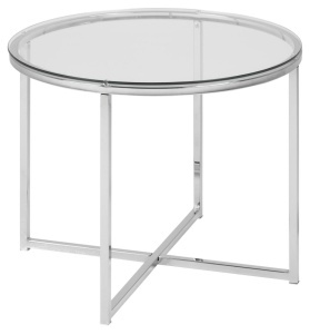 Masuta laterala Cross, Transparent, 45x55x55 cm - Img 2