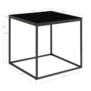 Masuta laterala Vita, Negru, 45x45x45 cm - Img 3