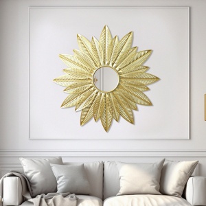 Oglinda de perete Leaf 20779 Auriu 94x6x94cm - Img 2