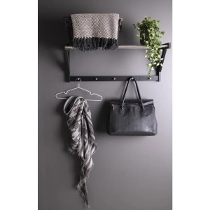 Raft suspendat pentru hol Padova, Negru , 78x32x34 cm - Img 2