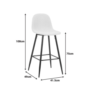 Scaun de bar Bella, Antracit, 41.5x49x108 cm - Img 5