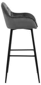 Scaun de bar Brooke, Gri, 104x52x53 cm - Img 5