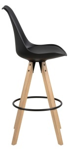 Scaun de bar Dima, Negru, 111.5x48.5x55 cm - Img 5