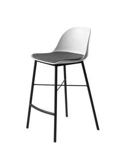 Scaun de bar WHISTLER, Alb, 53x93x48 cm - Img 3
