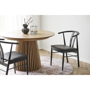 Scaun dining Artenara, Negru, 56x51x77 cm - Img 3