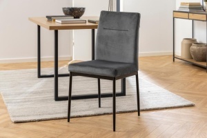 Scaun dining Demi, Gri, 90.5x45x55 cm - Img 2
