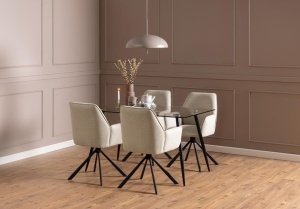 Scaun dining Glenda, Bej, 88.5x61x63 cm