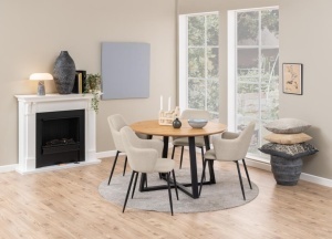Scaun dining Ilsa, Bej, 84.5x54.5x60 cm - Img 2