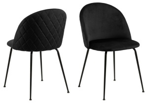 Scaun dining Louise, Negru, 80.5x49.5x54 cm - Img 3