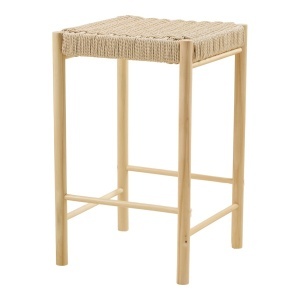 Scaun inalt pentru insula de bucatarie Abano, Natural, 42x42x66.5 cm - Img 4