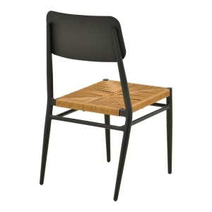 Scaun stivuibil, Giardino, Negru, 56x45x82 cm - Img 3