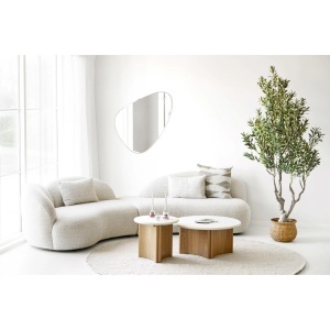 Set 2 piese Masute de cafea Motril, Alb, 80x80x45 cm - Img 2