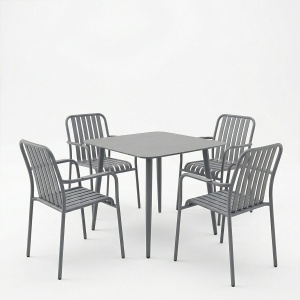 Set 5 masa si scaune gradina, Heven Vista, Antracit, 80x80x72 cm - Img 2