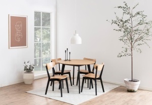 Set 5 piese Masa dining si Scaune Roxby V1, Natural, 76x105x105 cm - Img 2