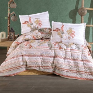 Set Lenjerie si Cuvertura Oliva (Bumbac 100%)